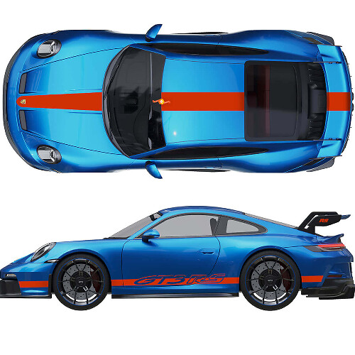 Kit de Rayas para el Capó, Techo, Alerón Trasero para Porsche 991 gt3 RS
