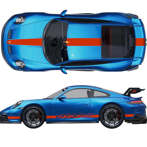 Kit de Pegatinas Capó Techo Alerón Trasero Tiras 2 para Porsche 991 GT3 RS