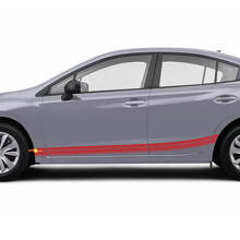 Par de faldones laterales de vinilo para carro, con franjas de vinilo para carreras. Calcomanía adhesiva que se ajusta a Subaru Impreza.
 3