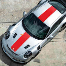 Kit de calcomanías de vinilo con franjas centrales para capó y techo para Porsche 991 GT2 RS_3
