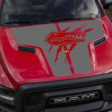 Calcomanía de vinilo en forma de garra de caimán para capó Dodge Ram Rebel_3