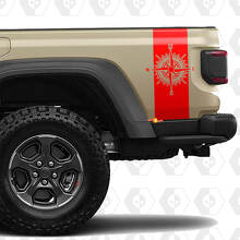 Kit de rayas de carreras todoterreno 4x4 para la brújula lateral trasera del Jeep Gladiator
 2