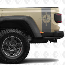 Adhesivo de vinilo de franjas laterales traseras Compass para Jeep Gladiator_3