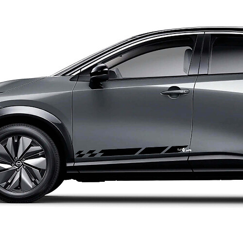 Kit de calcomanías gráficas de carreras a cuadros universales para los laterales de Nissan ARIYA
