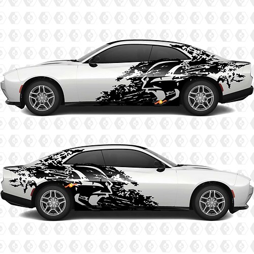 Kit de rayas grunge Banshee Splash Vinilo Calcomanía Gráfica para Dodge Charger Daytona Banshee
