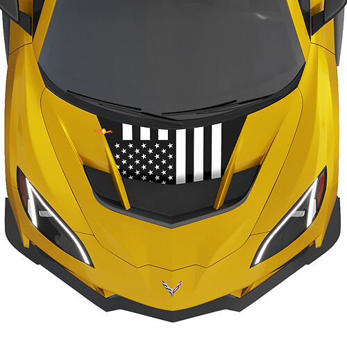 Calcomanía de vinilo para capó de bandera de EE. UU. en 2 colores para Chevy Chevrolet Corvette zr1
