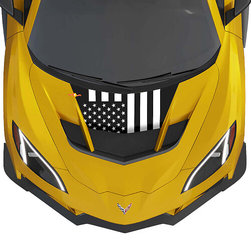 Calcomanía de vinilo con la bandera de EE. UU. para capó de Chevrolet Corvette ZR1