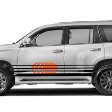 Rayas retro vintage al estilo isleño Gráficos de calcomanías laterales para Lexus GX460
 2