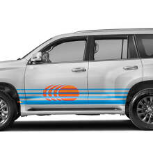 Rayas retro vintage al estilo isleño Gráficos de calcomanías laterales para Lexus GX460
 3
