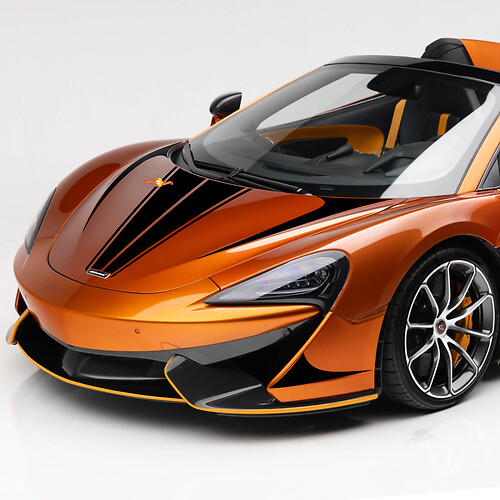 Calcomanía de vinilo con gráficos de rayas para el capó del McLaren 570S

