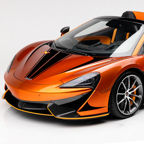 Calcomanía de vinilo con gráficos de rayas para el capó del McLaren 570S
