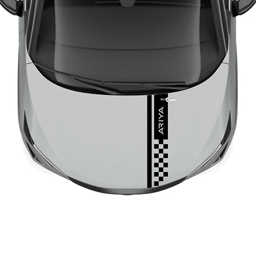 Calcomanía de gráficos de carreras a cuadros para capó para Nissan ARIYA
