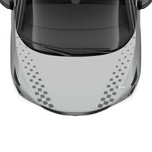 Calcomanía de gráficos de carreras de rayas a cuadros dobles para capó para Nissan ARIYA
 2