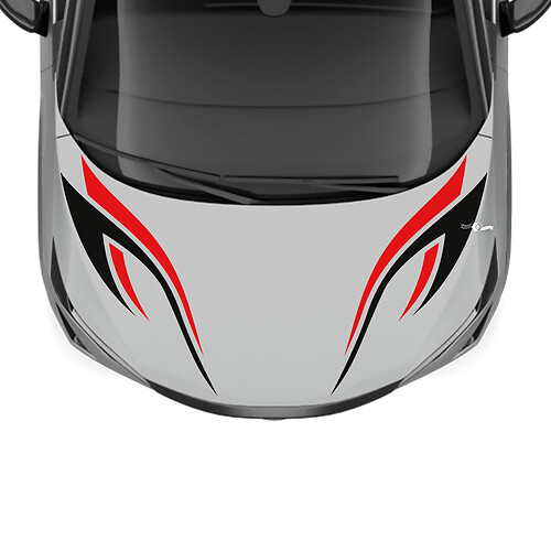 Capó de doble color con rayas tribales, calcomanía de gráficos de carreras para Nissan ARIYA
 1