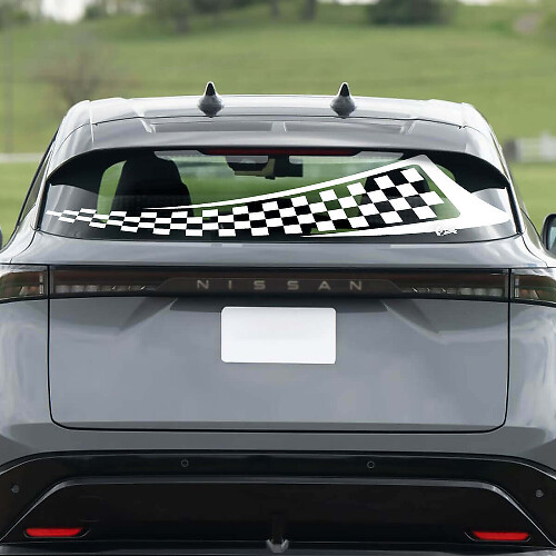 Gráficos de carreras a cuadros para la ventana trasera para Nissan ARIYA
