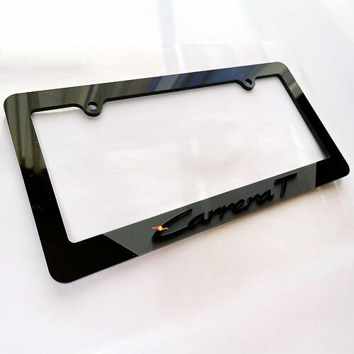 Porsche Carrera T Cubiertas de Placas de Matrícula para Vehículos Marcos Decorativos Negros
 1