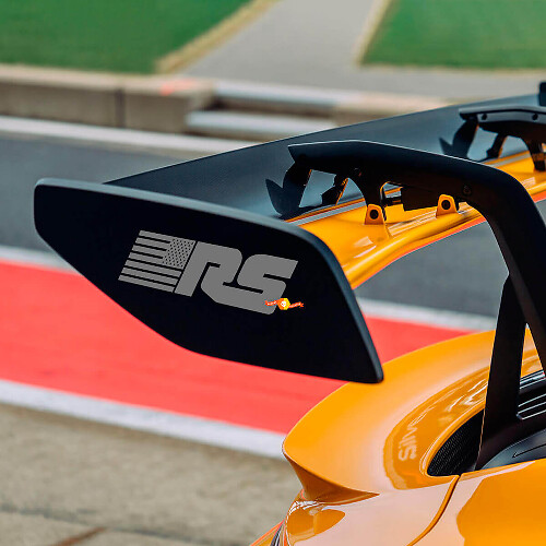 Par de adhesivos de vinilo para alerón trasero con bandera de EE. UU. RS para Porsche GT3 RS