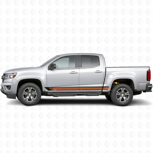 Vinilos de franjas vintage para puertas y paneles laterales para Chevrolet Colorado 2ª generación 2015-2022