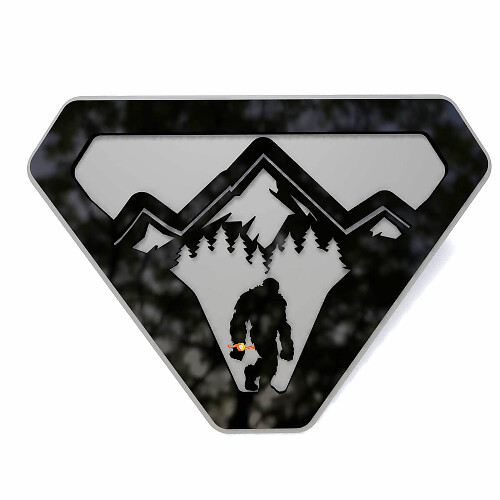 Montañas Sasquatch Bigfoot Yeti Insignias de guardabarros Emblema de portón trasero Insignia en 3D
