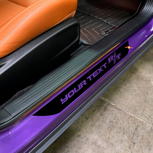 Kit de Pegatinas de Vinilo para Franja de Umbral de Puerta con Letras Personalizadas R/T para Dodge Challenger