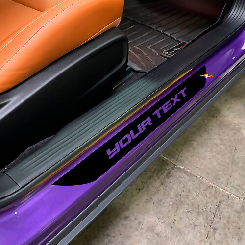 Kit de Calcomanías de Vinilo de Franja en el Umbral de la Puerta con Letras Personalizadas para Dodge Challenger