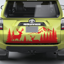 Kit de calcomanías de vinilo de montañas, bosque, alce y ciervo para Toyota 4Runner
 3