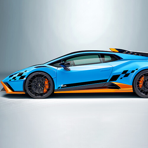 Calcomanía de vinilo lateral de bandera a cuadros para Lamborghini STO
