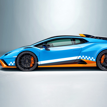 Franja de vinilo con bandera a cuadros para Lamborghini STO
 2