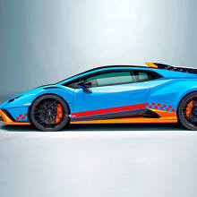 Calcomanía de vinilo lateral de bandera a cuadros para Lamborghini STO
 3