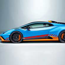 Franja de vinilo con bandera a cuadros para Lamborghini STO
 3