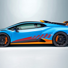Franja de vinilo con diseño de bandera a cuadros para el lateral de Lamborghini STO
 3