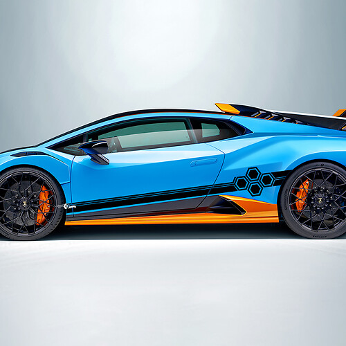 Calcomanía de vinilo con rayas hexagonales para el lateral para Lamborghini STO
