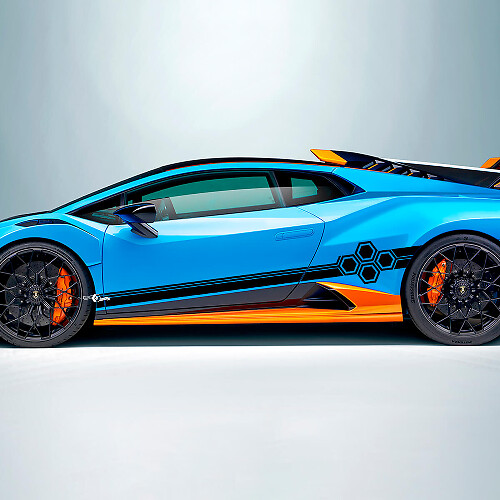 Calcomanía de vinilo con rayas hexagonales para el lateral para Lamborghini STO
