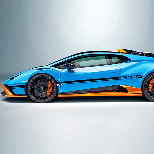 Calcomanía de vinilo con rayas laterales para Lamborghini STO
