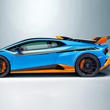 Dos colores Rayas Lateral Vinilo Calcomanía Pegatina Gráficos para Lamborghini STO
 2