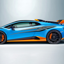 Dos colores Rayas Tribales Lateral Calcomanía Vinilo Pegatina Gráficos para Lamborghini STO
 2