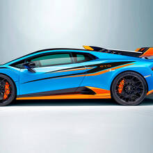 Dos colores Rayas Lateral Vinilo Calcomanía Pegatina Gráficos para Lamborghini STO
 3
