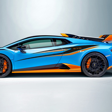 Dos colores Rayas Tribales Lateral Calcomanía Vinilo Pegatina Gráficos para Lamborghini STO
 3
