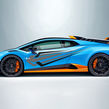 Dos colores Tribales Rayas Laterales Calcomanía Vinilo Pegatina Gráficos para Lamborghini STO 2
 2