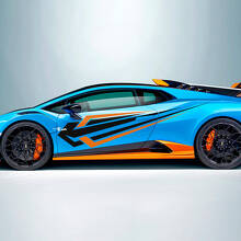 Vinilo de franjas laterales Meteor Abstract para puertas, calcomanía de gráficos para Lamborghini STO 3