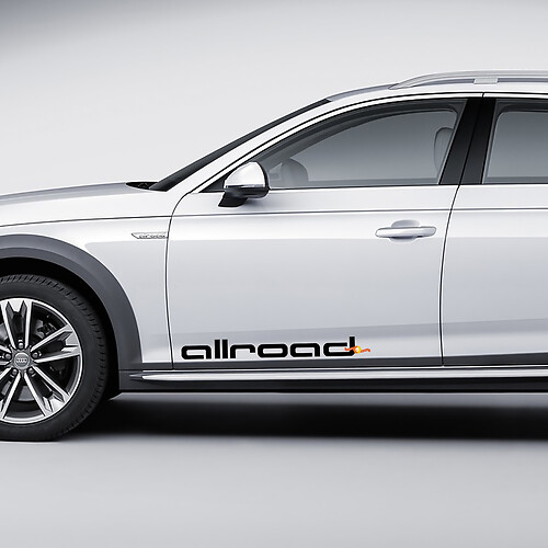 Par de calcomanías de logo Audi Quattro para puertas - Calcomanías Quattro
