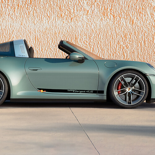 Calcomanía decorativa adhesiva para puertas laterales para Porsche 911 Targa 4S 2026
