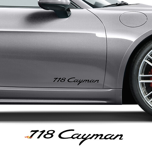 Calcomanía adhesiva para las puertas laterales de Porsche 718 Cayman
 1