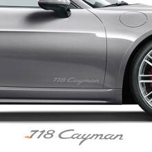 Juego de calcomanías de vinilo con logotipo para puertas laterales Porsche 718 Cayman_2