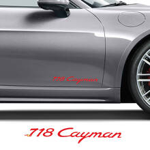 Juego de calcomanías de vinilo con logotipo para puertas laterales Porsche 718 Cayman_3