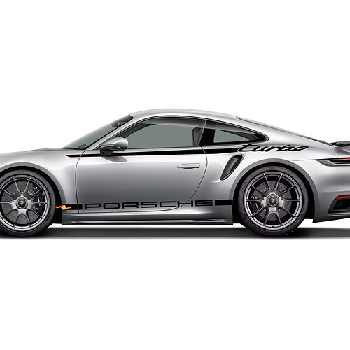Kit de rayas de diseño de patrimonio gráfico 911 Turbo 50 años 2025 Calcomanía para Porsche 911 Turbo S 992.2
