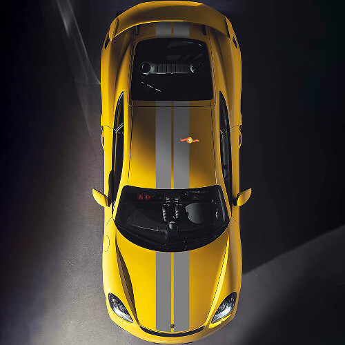 Calcomanía de rayas dobles para capó y techo para Porsche Cayman 718

