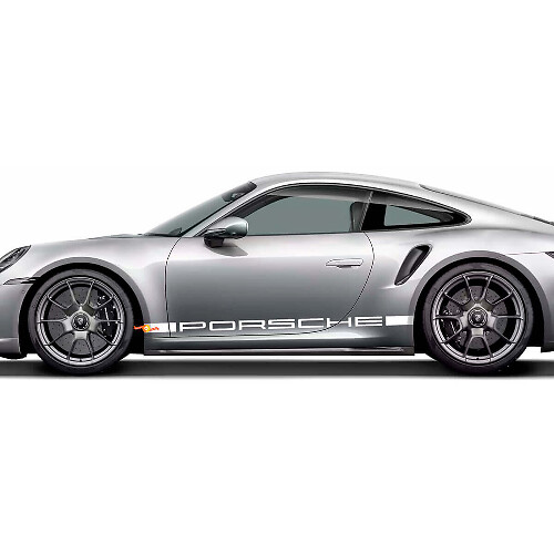 Kit de calcomanías de vinilo para faldón lateral estilo Porsche para Porsche 911 Turbo S 992.2