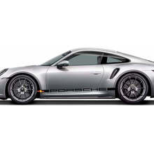 Kit de calcomanías de vinilo para faldón lateral estilo Porsche para Porsche 911 Turbo S 992.2_2