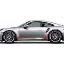 Kit de calcomanías de vinilo para faldón lateral estilo Porsche para Porsche 911 Turbo S 992.2_3